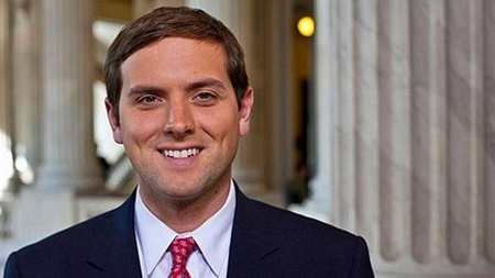 Luke Russert, the American correspondent smiling for the camera